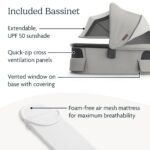 UPPAbaby Vista V3 Stroller + Bassinet V3 - Convertible Single-to-Double Stroller System- Bassinet. Toddler Seat. Bug Shield. Rain Shield Included - Savannah (Pearl Gray/Carbon Frame/Chestnut Leather) - Image 5