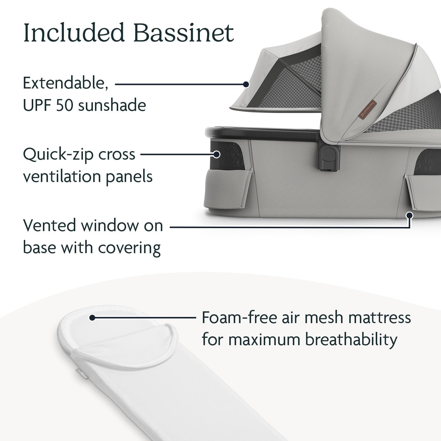 Version 1.0.0 UPPAbaby Vista V3 Stroller + Bassinet V3 - Convertible Single-to-Double Stroller System- Bassinet. Toddler Seat. Bug Shield. Rain Shield Included - Savannah (Pearl Gray/Carbon Frame/Chestnut Leather) - Image 5