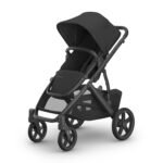 UPPAbaby Vista V3 Stroller - Full-Size Single-to-Double Stroller System - Toddler Seat. Bug Shield. Rain Shield. and Storage Bag Included - Jake (Charcoal/Carbon Frame/Black Leather)