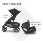 UPPAbaby Travel System - Vista V3 Stroller + Mesa V2 Infant Car Seat Combo - Toddler Seat. Rain Shield. Bug Shield. Storage Bag. Car Seat. Base + Infant Insert Included - Jake (Charcoal) - Image 2