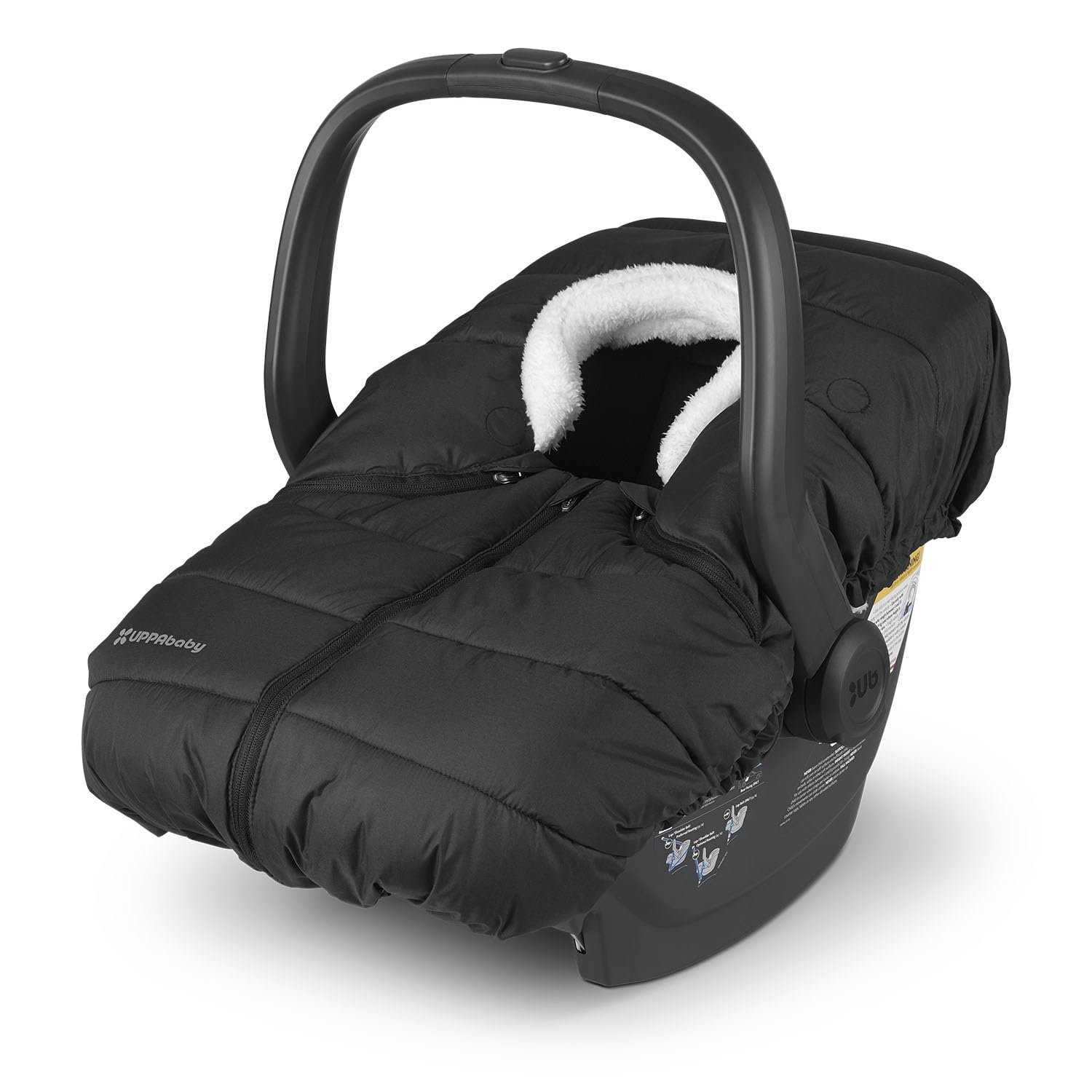 61AZzJM1QHL._SL1500_.jpg UPPAbaby CozyGanoosh for Aria and Mesa Infant Car Seat Carriers/Ultra-Plush. Weather-Proof/Charcoal - Image 1