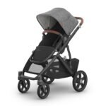 UPPAbaby Vista V3 Stroller - Full-Size Single-to-Double Stroller System - Toddler Seat. Bug Shield. Rain Shield. and Storage Bag Included - Greyson (Charcoal Mélange/Carbon Frame/Saddle Leather)