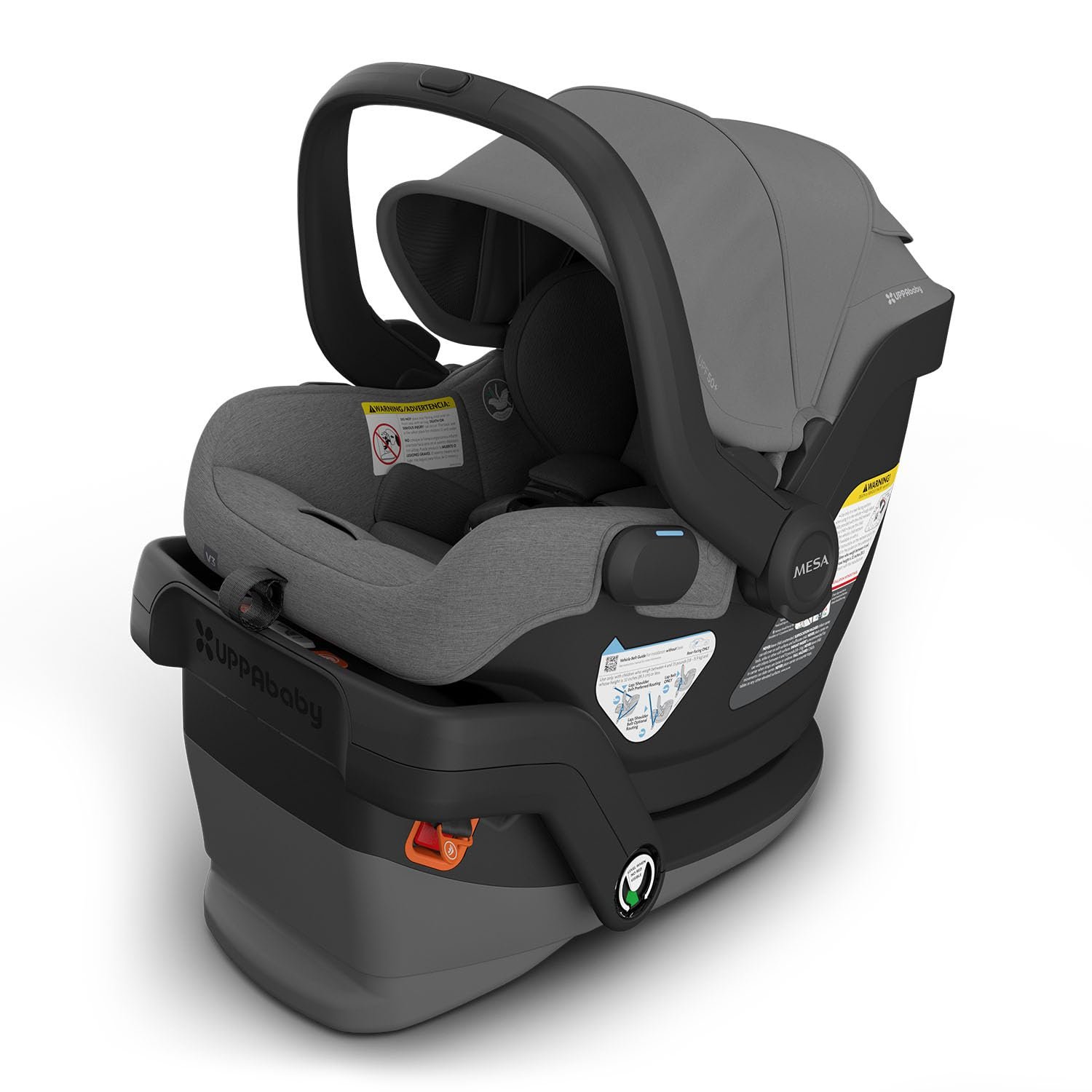 Version 1.0.0 UPPAbaby Mesa V3 Infant Car Seat - Easy Installation + SmartSecure Technology - Attaches to Stroller | Base + Infant Insert Included - Greyson (Charcoal Mélange) - Image 1