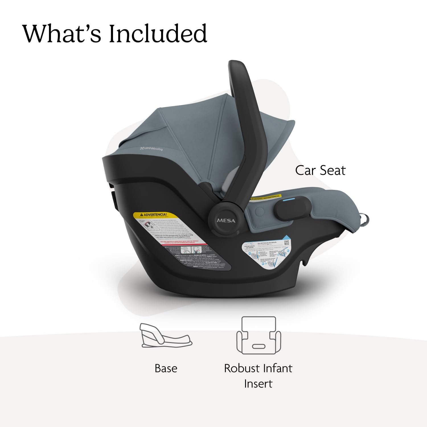 Version 1.0.0 UPPAbaby Mesa V3 Infant Car Seat - Easy Installation + SmartSecure Technology - Attaches to Stroller | Base + Infant Insert Included - Callum (Stone Blue) - Image 2