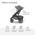 UPPAbaby Vista V3 Stroller - Full-Size Single-to-Double Stroller System - Toddler Seat. Bug Shield. Rain Shield. and Storage Bag Included - Greyson (Charcoal Mélange/Carbon Frame/Saddle Leather) - Image 2