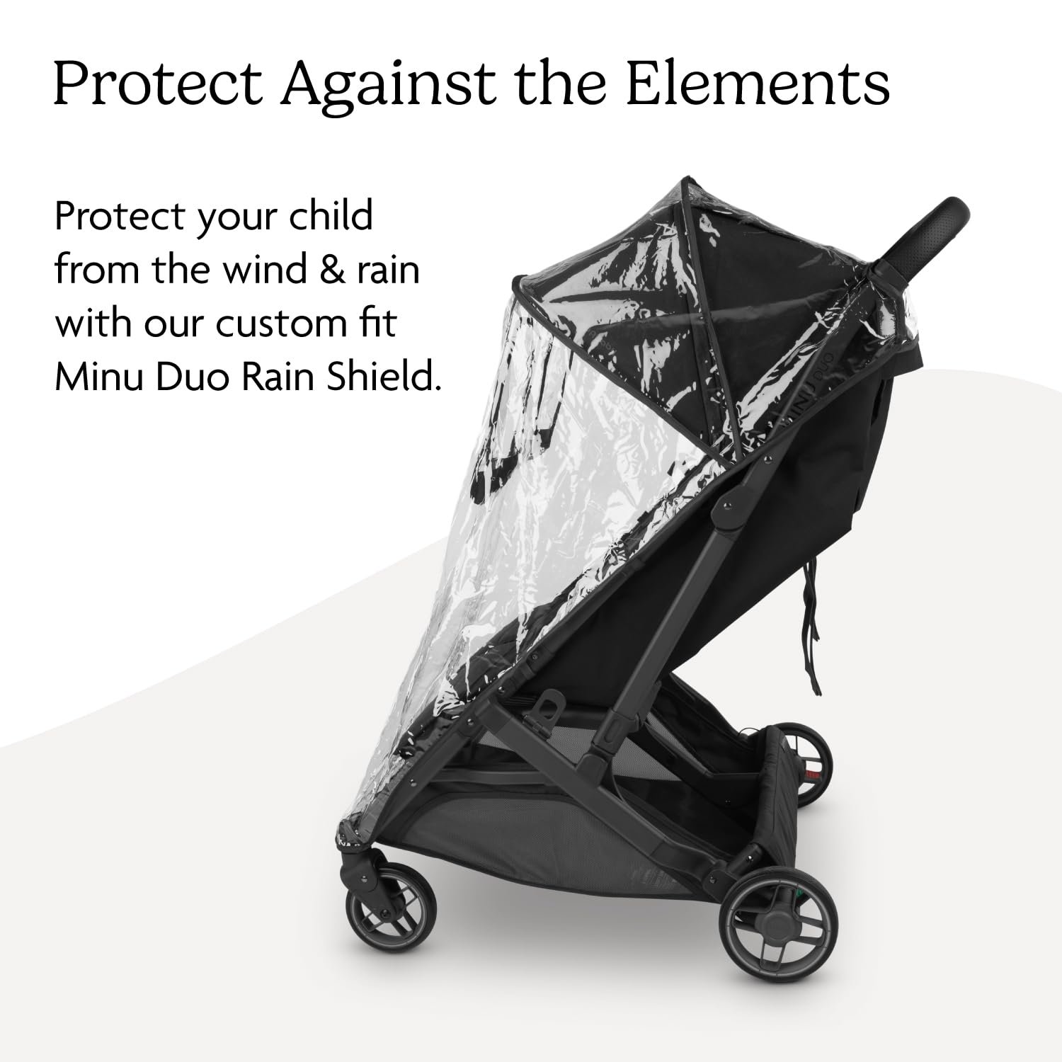 Version 1.0.0 UPPAbaby Minu Duo Rain Shield - Waterproof and Windproof Coverage - Ventilated Design - Quick Attachment - Easy Access to Children - Image 2
