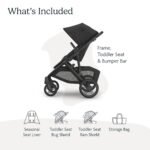 UPPAbaby Vista V3 Stroller - Full-Size Single-to-Double Stroller System - Toddler Seat. Bug Shield. Rain Shield. and Storage Bag Included - Jake (Charcoal/Carbon Frame/Black Leather) - Image 2