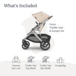 UPPAbaby Vista V3 Stroller - Full-Size Single-to-Double Stroller System - Toddler Seat. Bug Shield. Rain Shield. and Storage Bag Included - Declan (Oat Mélange/Silver Frame/Chestnut Leather) - Image 2