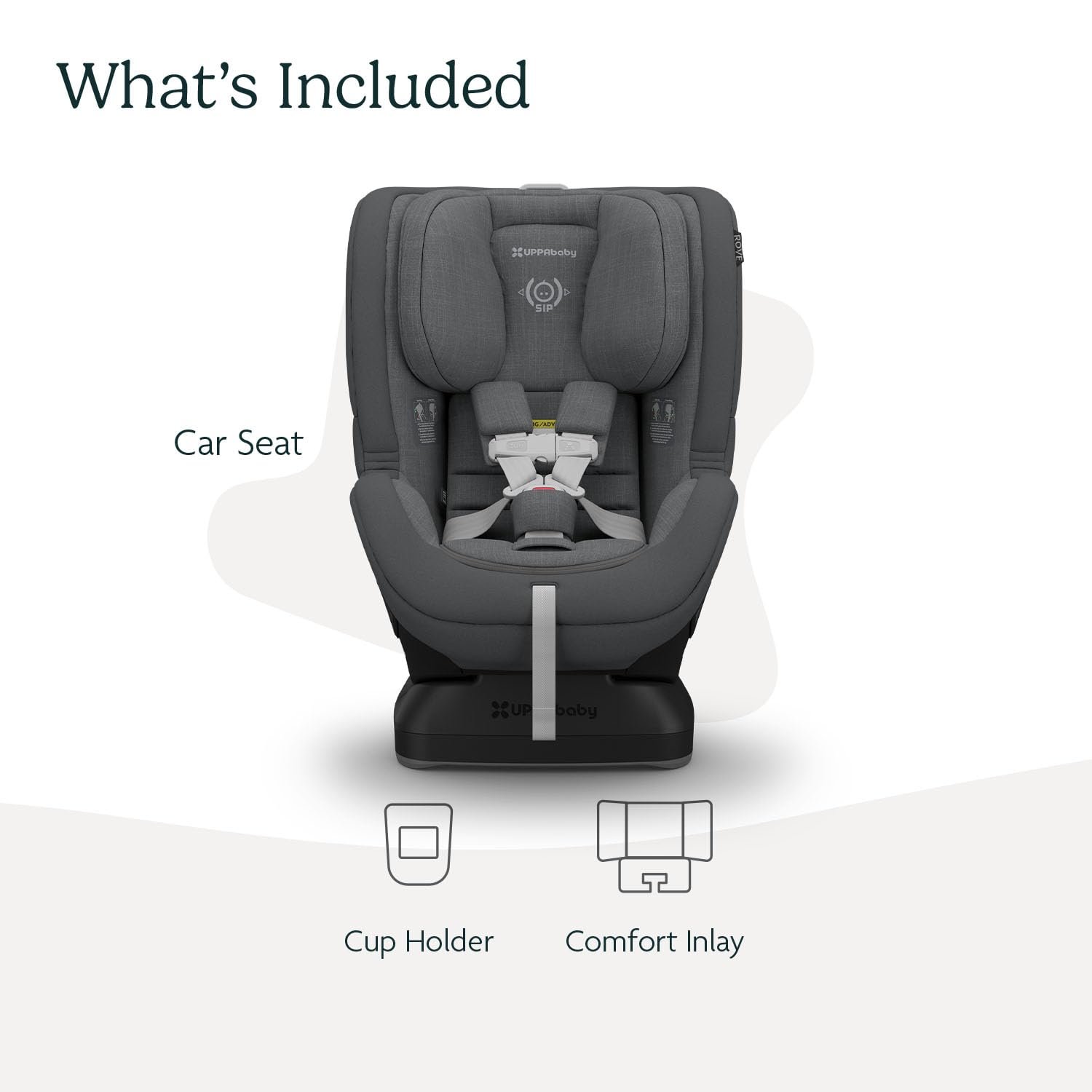 61Y9CBmHSiL._SL1500_.jpg UPPAbaby Rove Convertible Car Seat - 2-in-1 Rear + Forward Facing - Quick + Secure 3-Step Install - Intuitive Safety Technology + Comfort Features - Cup Holder Included - Greyson (Grey Mélange) - Image 2