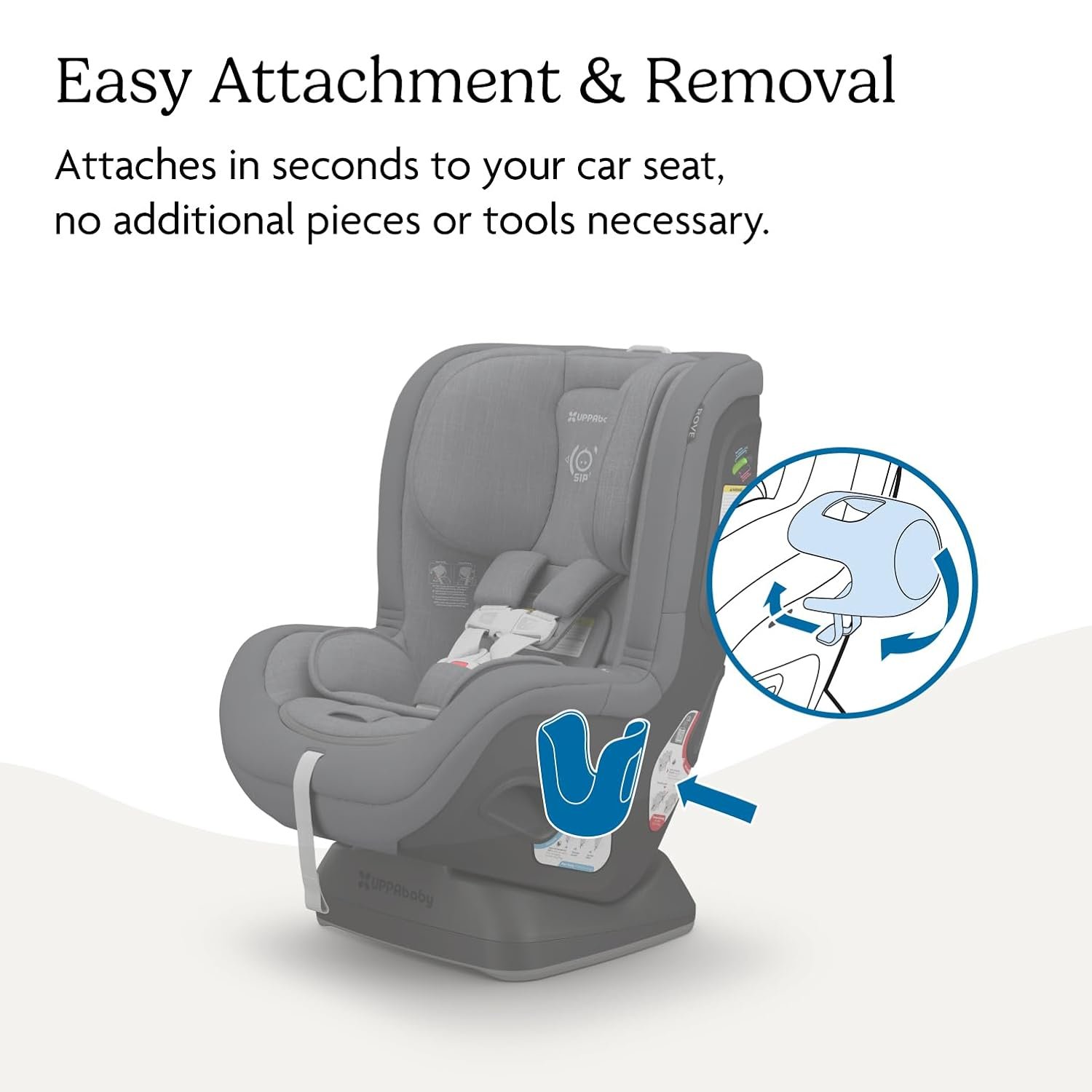 61ZsRQOQ0QL._SL1500_.jpg UPPAbaby Cup Holder for Rove Convertible Car Seat – Quick Attachment + Removal - Holds Various Size Beverages - BPA Free + Dishwasher Safe - Image 3