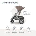 UPPAbaby Vista V3 Stroller - Full-Size Single-to-Double Stroller System - Toddler Seat. Bug Shield. Rain Shield. and Storage Bag Included - Theo (Dark Taupe/Silver Frame/Chestnut Leather) - Image 2