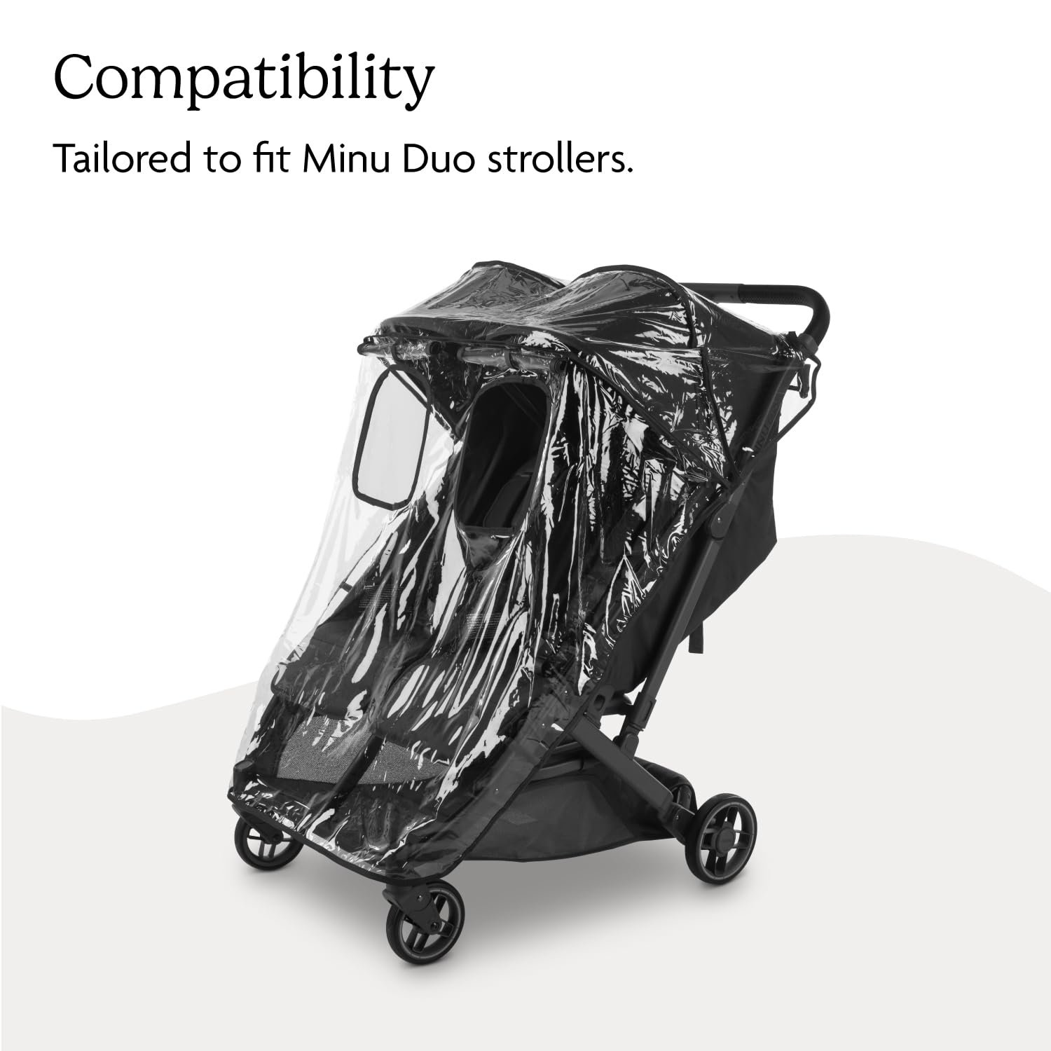 Version 1.0.0 UPPAbaby Minu Duo Rain Shield - Waterproof and Windproof Coverage - Ventilated Design - Quick Attachment - Easy Access to Children - Image 5