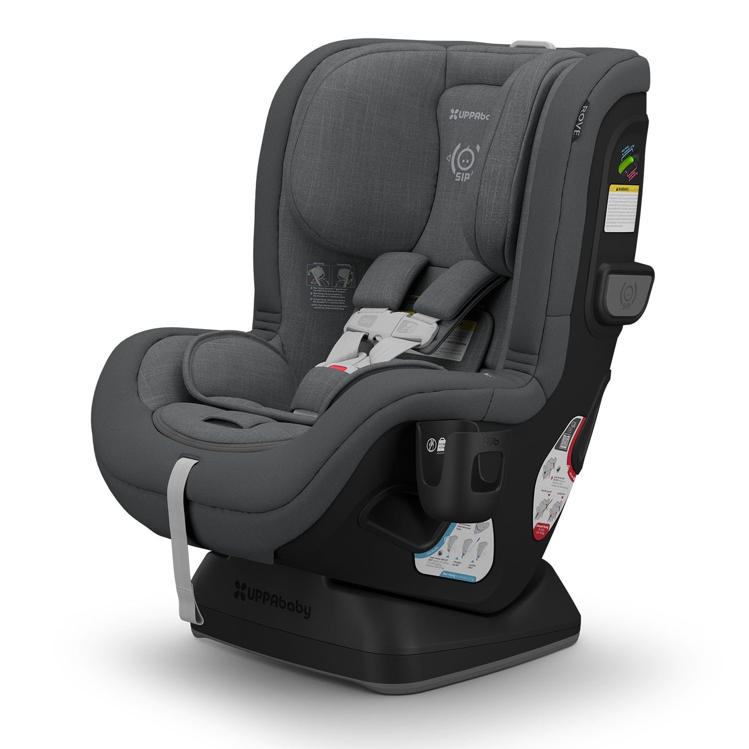 61eQoAb0moL._SL1500_.jpg UPPAbaby Rove Convertible Car Seat - 2-in-1 Rear + Forward Facing - Quick + Secure 3-Step Install - Intuitive Safety Technology + Comfort Features - Cup Holder Included - Greyson (Grey Mélange) - Image 1