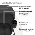 UPPAbaby Travel System – Ridge Stroller + Aria Lightweight Car Seat Combo - Toddler Seat. Rain Shield. Bug Shield. Car Seat. Base with Load Leg + Infant Insert Included – Jake (Charcoal) - Image 4