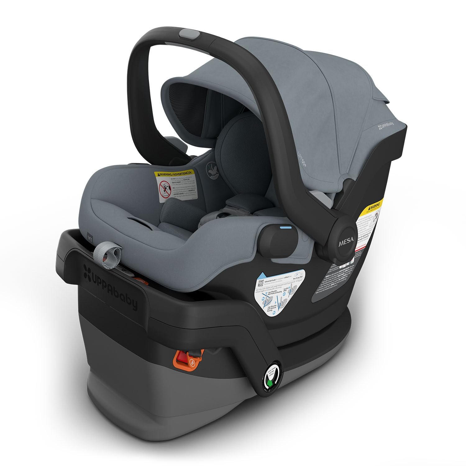 Version 1.0.0 UPPAbaby Mesa V3 Infant Car Seat - Easy Installation + SmartSecure Technology - Attaches to Stroller | Base + Infant Insert Included - Callum (Stone Blue) - Image 1