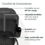UPPAbaby Ridge Jogging Stroller/Durable Performance Jogger with Never-Flat Tires/Built for Walking. Running. Hiking/Water Bottle Holder and Basket Cover Included/Jake (Charcoal/Carbon Frame) - Image 4