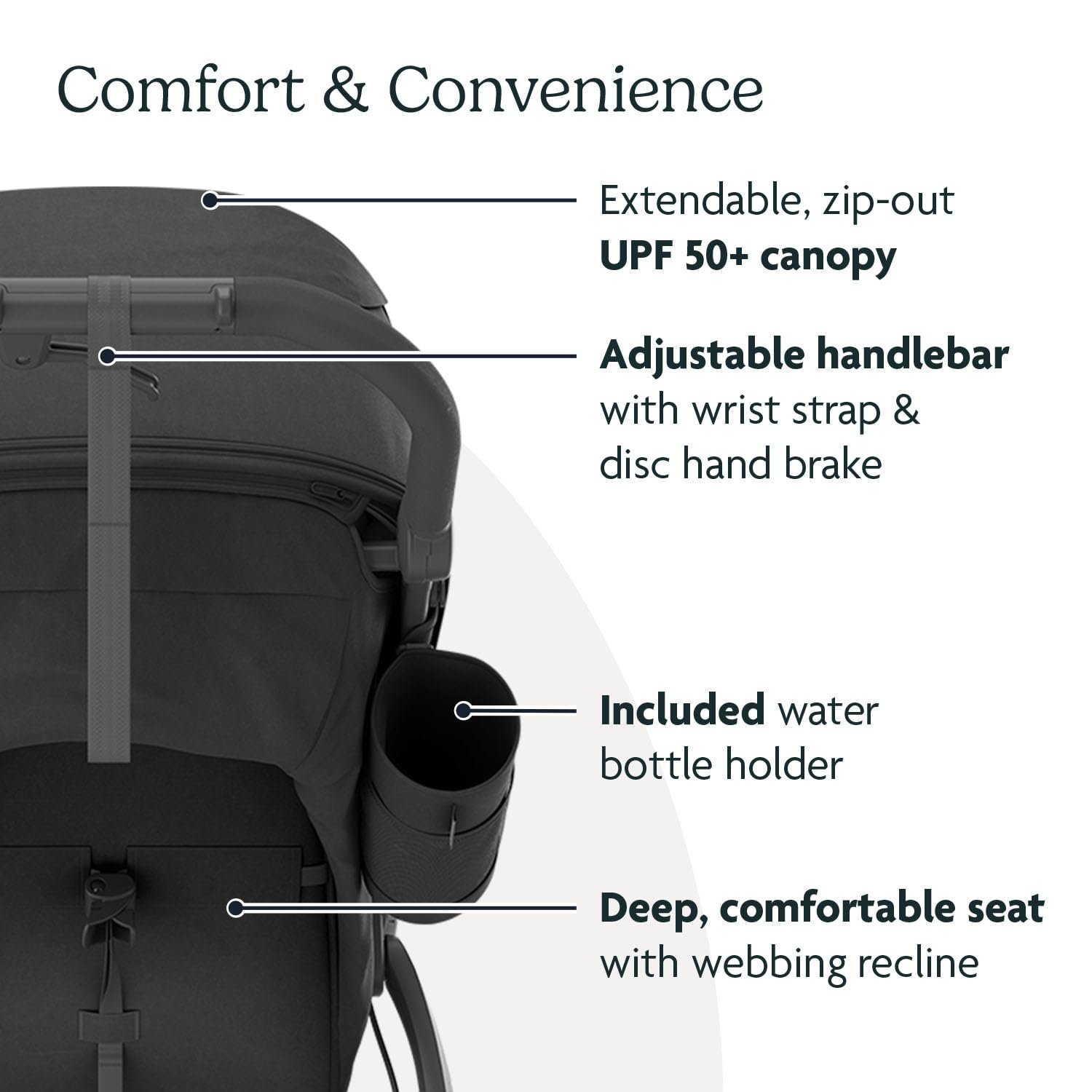 Version 1.0.0 UPPAbaby Ridge Jogging Stroller/Durable Performance Jogger with Never-Flat Tires/Built for Walking. Running. Hiking/Water Bottle Holder and Basket Cover Included/Jake (Charcoal/Carbon Frame) - Image 4