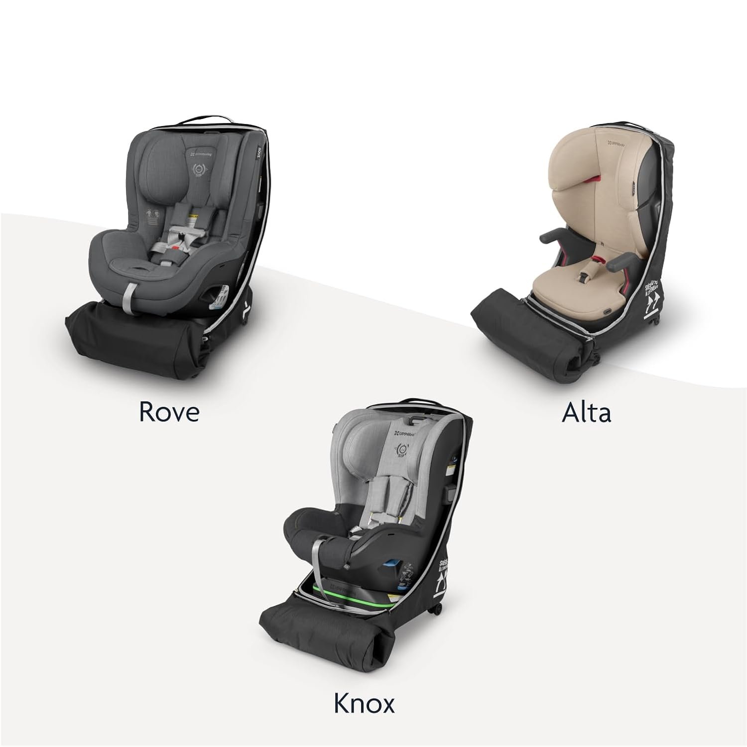 61zOZKkNKPL._SL1500_.jpg UPPAbaby Travel Bag for Rove. Knox and Alta Car Seats - Smooth Wheels. Handles + Durable Design - Includes TravelSafe Protection - Image 6