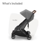 UPPAbaby Minu Duo Side-by-Side Double Stroller - Lightweight + Compact Design for Travel - Easy Fold- From Birth to Toddler - Independent Recline -Greyson(Charcoal Mélange/Carbon Frame/Saddle Leather) - Image 2