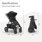 UPPAbaby Vista V3 Stroller - Full-Size Single-to-Double Stroller System - Toddler Seat. Bug Shield. Rain Shield. and Storage Bag Included - Jake (Charcoal/Carbon Frame/Black Leather) - Image 7