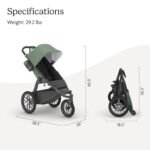 UPPAbaby Ridge Jogging Stroller/Durable Performance Jogger with Never-Flat Tires/Built for Walking. Running. Hiking/Water Bottle Holder & Basket Cover Included/Gwen (Green Mélange/Carbon Frame) - Image 7