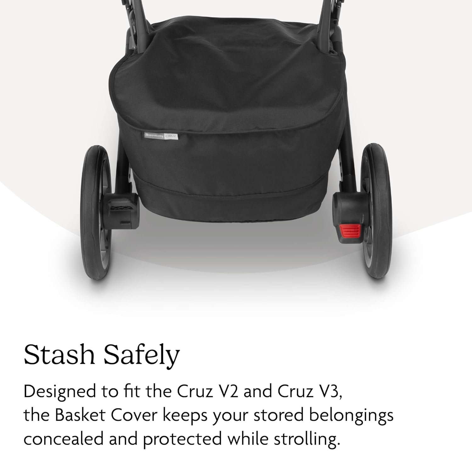 71Bgax7eNRL._SL1500_.jpg UPPAbaby Basket Cover for Cruz V2 and V3 Strollers - Protects and Conceals Belongings - Easy Attachment and Access - Water-Resistant Material - Image 2