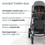 UPPAbaby Travel System - Vista V3 Stroller + Aria Lightweight Car Seat Combo - Toddler Seat. Car Seat. Base with Load Leg + Infant Insert Included – Savannah (Pearl Grey Jacquard) + Anthony (Grey) - Image 5