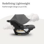 UPPAbaby Aria V2 Lightweight Infant Car Seat - Just Under 6 lbs - Base with Load Leg + Infant Insert + All-Weather FootCover Included - Direct Stroller Attachment - Greyson (Charcoal Mélange) - Image 4