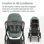 UPPAbaby Vista V3 Stroller - Full-Size Single-to-Double Stroller System - Toddler Seat. Bug Shield. Rain Shield. and Storage Bag Included - Gwen (Green Mélange/Carbon Frame/Saddle Leather) - Image 4