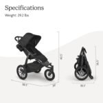 UPPAbaby Ridge Jogging Stroller/Durable Performance Jogger with Never-Flat Tires/Built for Walking. Running. Hiking/Water Bottle Holder and Basket Cover Included/Jake (Charcoal/Carbon Frame) - Image 7