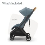 UPPAbaby Minu V3 Travel Stroller | Lightweight + Compact Design | One-Hand Fold + Unfold | from Birth + Overhead Compatible | Dillan (Stone Blue/Carbon Frame/Sand Leather) - Image 2