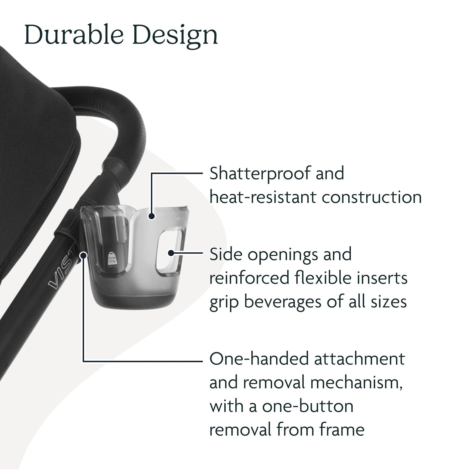 71IC6zqaMHL._SL1500_.jpg UPPAbaby Cup Holder for Vista. Cruz. Minu Strollers - Quick. Intuitive Attachment + Removal - Securely Holds Various Size Beverages - BPA Free + Dishwasher Safe - Folds Attached - Image 3