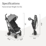 UPPAbaby G-Luxe Umbrella Stroller/Lightweight Design for Easy Travel/One-Step Fold + Recline/XL Basket + Canopy/Cup Holder Included/Greyson (Charcoal Mélange/Carbon Frame) - Image 7