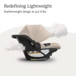 UPPAbaby Aria V2 Lightweight Infant Car Seat - Just Under 6 lbs - Base with Load Leg + Infant Insert + All-Weather FootCover Included - Direct Stroller Attachment - Declan (Oat Mélange) - Image 4