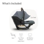 UPPAbaby Aria V2 Lightweight Infant Car Seat - Just Under 6 lbs - Base with Load Leg + Infant Insert + All-Weather FootCover Included - Direct Stroller Attachment - Callum (Stone Blue) - Image 3