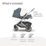 UPPAbaby Cruz V3 Stroller - from Birth + Car Seat Compatible - Full-Size. Reversible Seat - Infant Insert. Bug and Rain Shields Included - Callum (Stone Blue/Silver Frame/Sand Leather) - Image 2