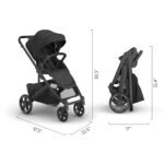 UPPAbaby Cruz V3 Stroller - from Birth + Car Seat Compatible - Full-Size. Reversible Seat - Infant Insert. Bug and Rain Shields Included - Jake (Charcoal/Carbon Frame/Black Leather) - Image 7