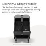 UPPAbaby Minu Duo Side-by-Side Double Stroller - Lightweight + Compact Design for Travel - Easy Fold- From Birth to Toddler - Independent Recline -Greyson(Charcoal Mélange/Carbon Frame/Saddle Leather) - Image 4