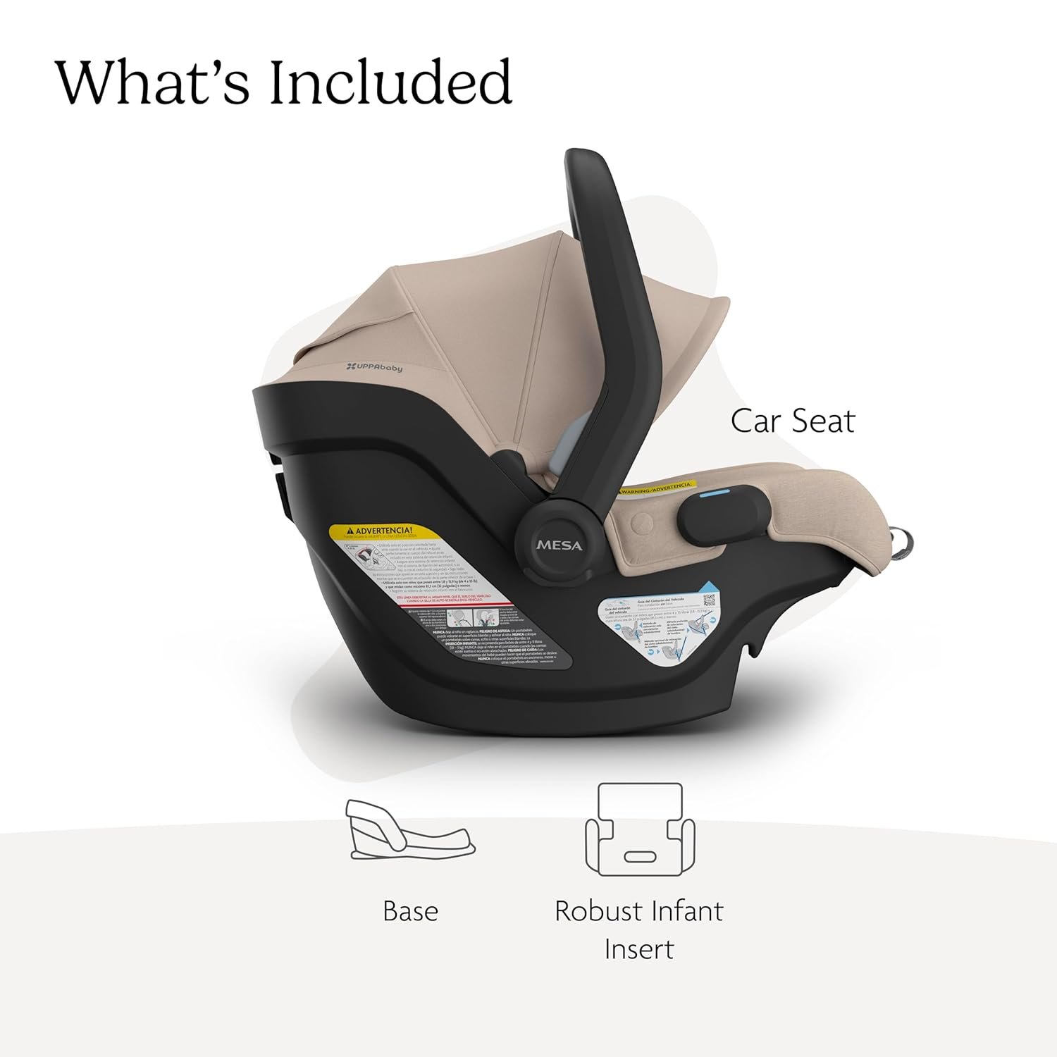 71aK3KUFoYL._SL1500_.jpg UPPAbaby Mesa V3 Infant Car Seat - Easy Installation + SmartSecure Technology - Attaches to Stroller | Base + Infant Insert Included - Declan (Oat Mélange) - Image 2