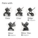 UPPAbaby Aria V2 Lightweight Infant Car Seat - Just Under 6 lbs - Base with Load Leg + Infant Insert + All-Weather FootCover Included - Direct Stroller Attachment - Greyson (Charcoal Mélange) - Image 6