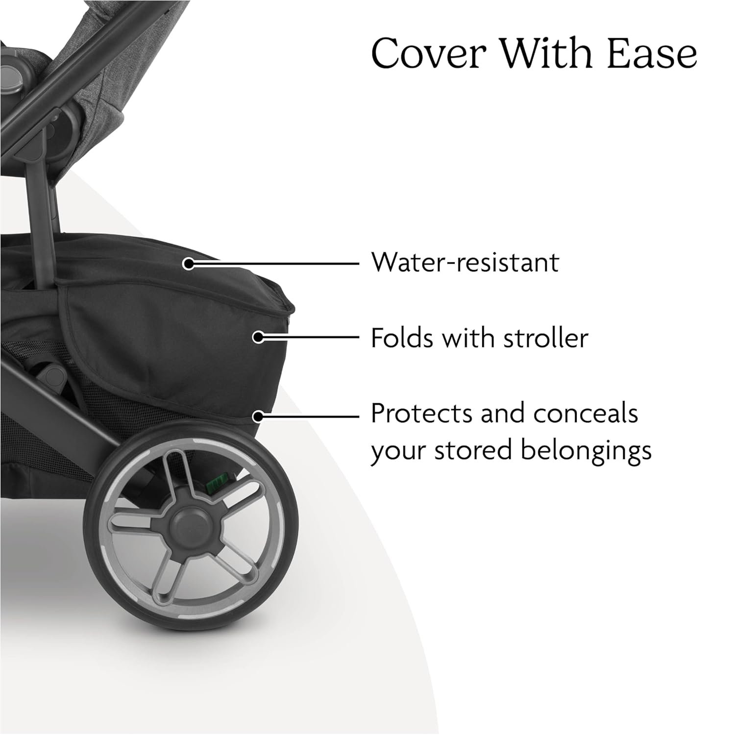 71cU-cdOEbL._SL1500_.jpg UPPAbaby Basket Cover for Cruz V2 and V3 Strollers - Protects and Conceals Belongings - Easy Attachment and Access - Water-Resistant Material - Image 3