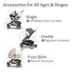 UPPAbaby Cruz V3 Stroller - from Birth + Car Seat Compatible - Full-Size. Reversible Seat - Infant Insert. Bug and Rain Shields Included - Declan (Oat Mélange/Silver Frame/Chestnut Leather) - Image 6