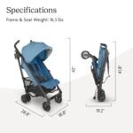 UPPAbaby G-Luxe Umbrella Stroller/Lightweight Design for Easy Travel/One-Step Fold + Recline/XL Basket + Canopy/Cup Holder Included/Charlotte (Coast Blue Mélange/Carbon Frame) - Image 7