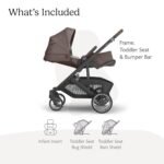 UPPAbaby Cruz V3 Stroller - from Birth + Car Seat Compatible - Full-Size. Reversible Seat - Infant Insert. Bug and Rain Shields Included - Owen (Mocha Mélange/Carbon Frame/Chestnut Leather) - Image 2