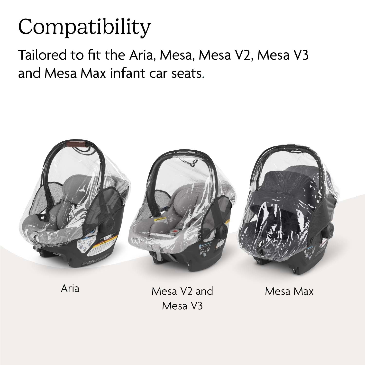 Version 1.0.0 UPPAbaby Rain Shield for Mesa and Aria Infant Car Seat Carriers - Waterproof and Windproof Coverage - Ventilated Design - Quick Attachment - Image 4