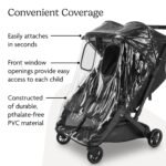 UPPAbaby Minu Duo Rain Shield - Waterproof and Windproof Coverage - Ventilated Design - Quick Attachment - Easy Access to Children - Image 3