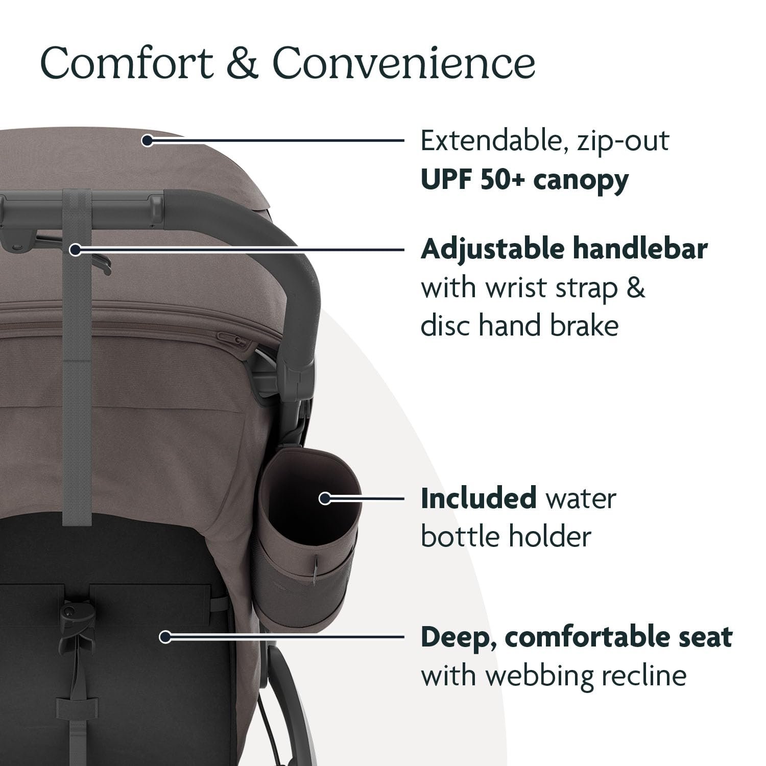 Version 1.0.0 UPPAbaby Ridge Jogging Stroller/Durable Performance Jogger with Never-Flat Tires/Built for Walking. Running. Hiking/Water Bottle Holder and Basket Cover Included/Theo (Dark Taupe/Carbon Frame) - Image 4