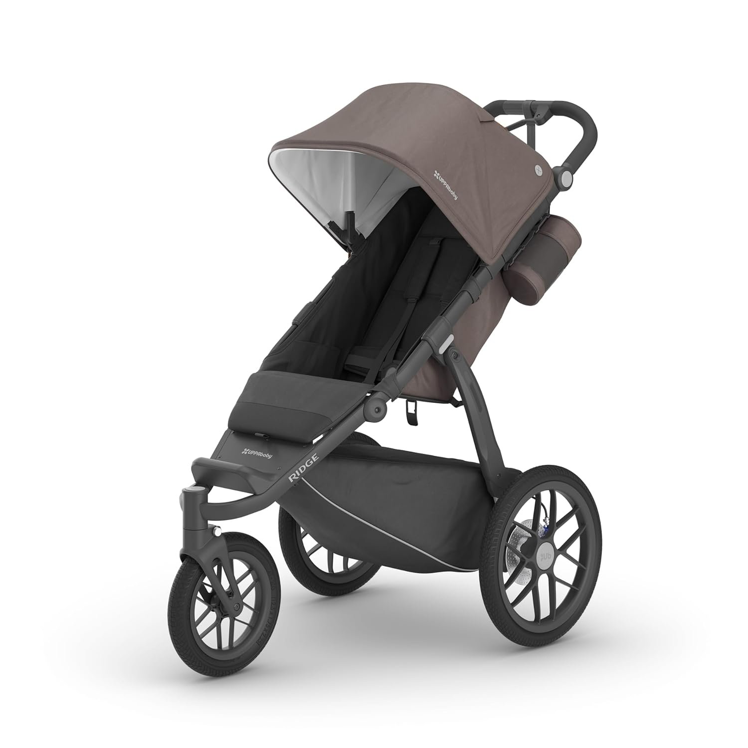 71k596g6lL._SL1500_.jpg UPPAbaby Ridge Jogging Stroller/Durable Performance Jogger with Never-Flat Tires/Built for Walking. Running. Hiking/Water Bottle Holder and Basket Cover Included/Theo (Dark Taupe/Carbon Frame) - Image 1