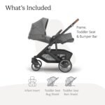 UPPAbaby Cruz V3 Stroller - from Birth + Car Seat Compatible - Full-Size. Reversible Seat - Infant Insert. Bug and Rain Shields Included - Greyson (Charcoal Mélange/Carbon Frame/Saddle Leather) - Image 2
