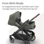 UPPAbaby Cruz V3 Stroller - from Birth + Car Seat Compatible - Full-Size. Reversible Seat - Infant Insert. Bug and Rain Shields Included - Evelyn (Meadow Green/Graphite Frame/Chestnut Leather) - Image 4